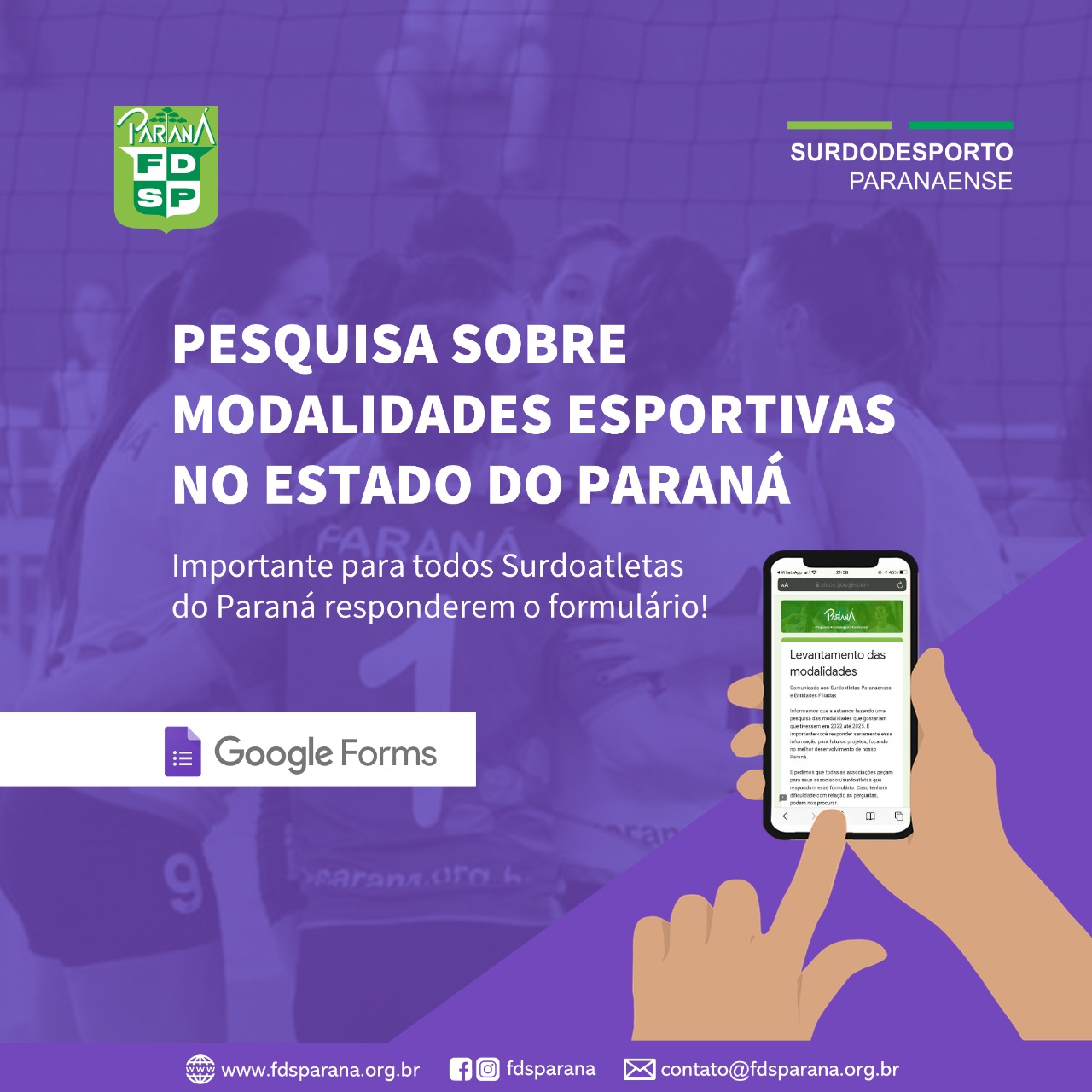 Cartaz Pesquisa das Modalidades 2021