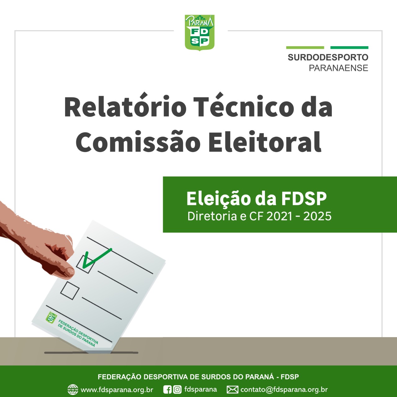 Cartaz Relatório Tecnico Eleição 2021-2025