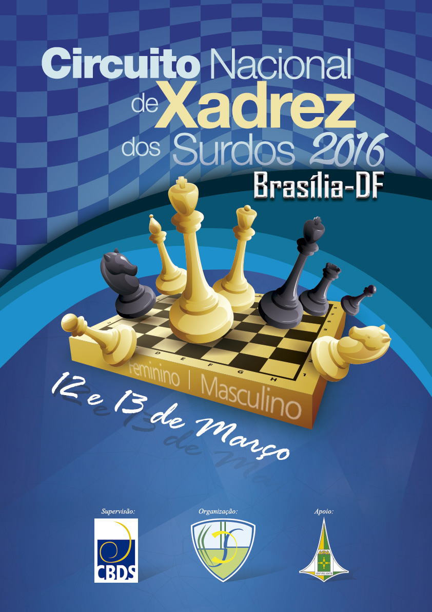 Cartaz do Circuito Nacional de Xadrez dos Surdos - Etapa Brasília