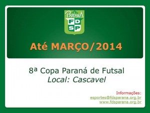 Cartaz provisorio Copa PR de Futsal 2014