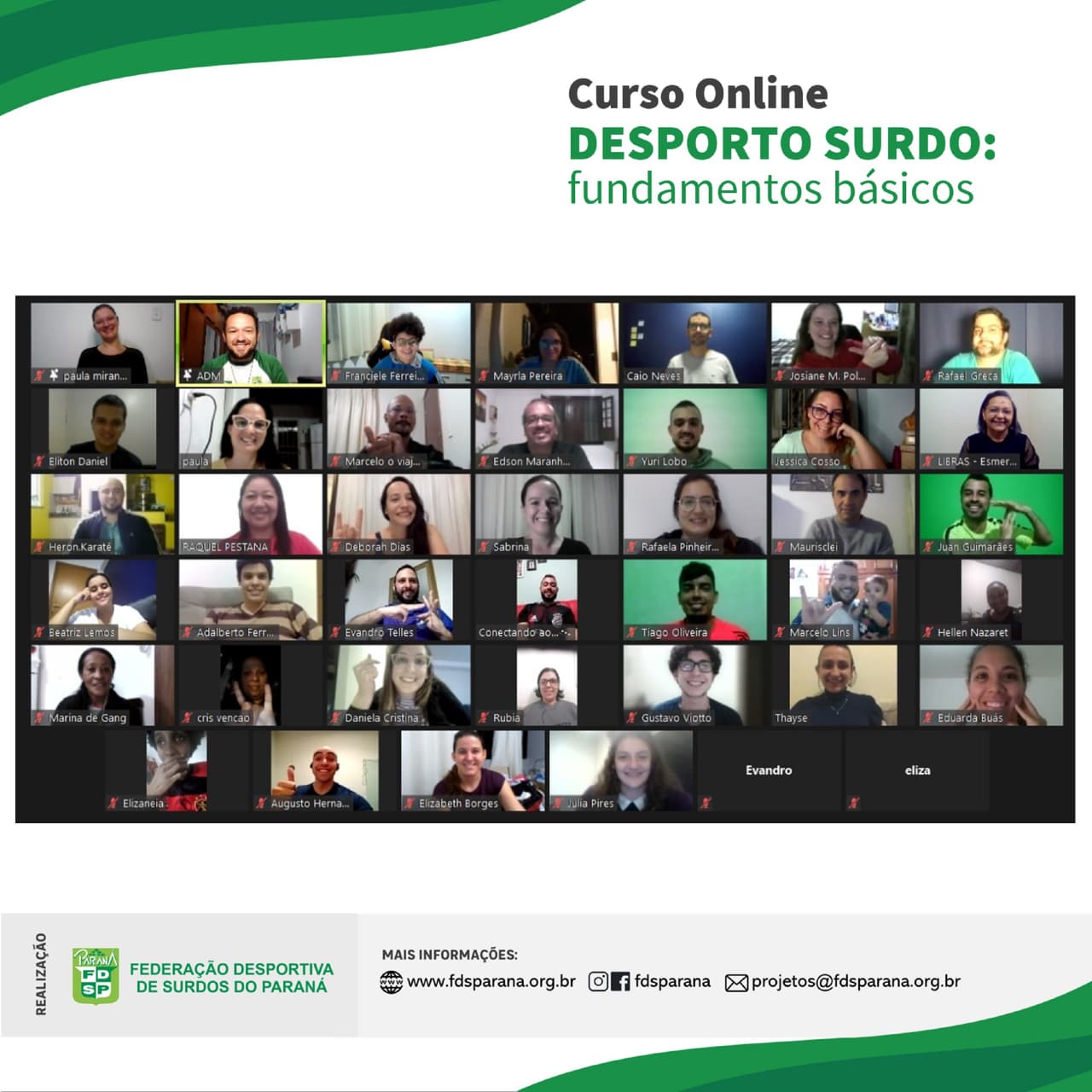 Curso Desporto Surdo - Primeira aula - Turma 01.2021