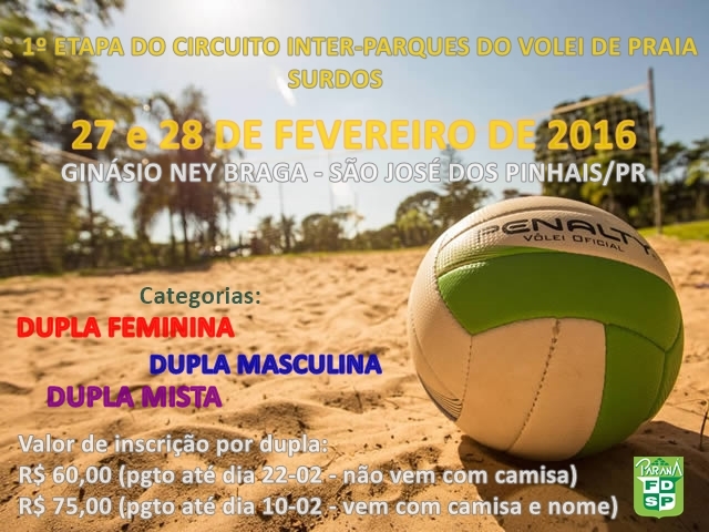 FDSP 1º Etapa do Circuito Inter Parques de Volei de Praia 2016 SURDOS-a