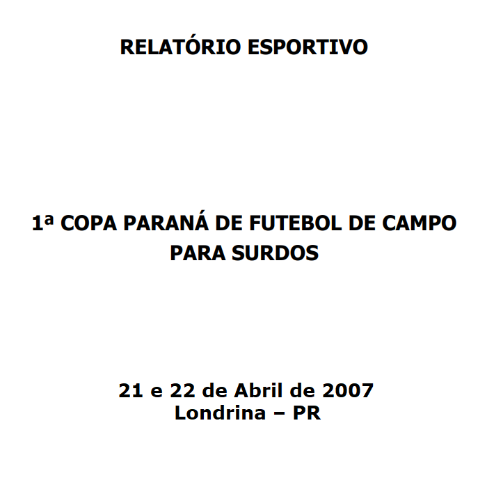 Cartaz simples Copa Parana de Futebol Campo 2007