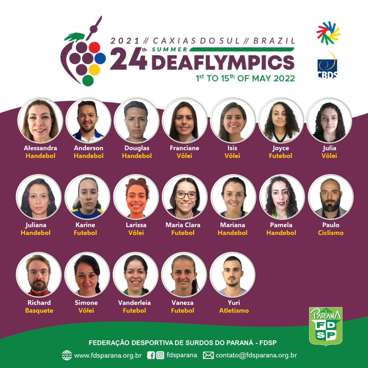 Convocados FDSP - Deaflympics 2022