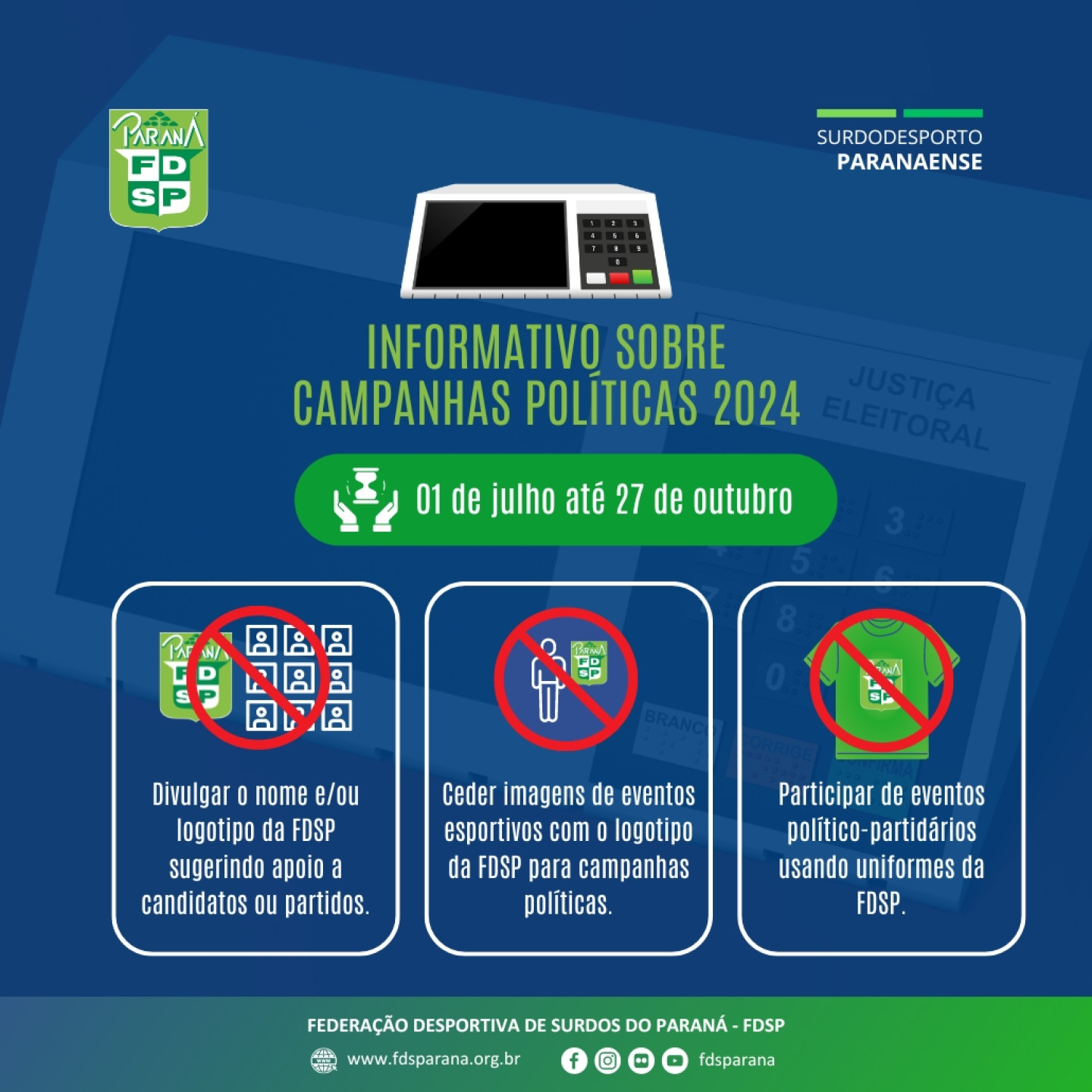 Informativo da FDSP Período Eleitoral - Eleição 2024