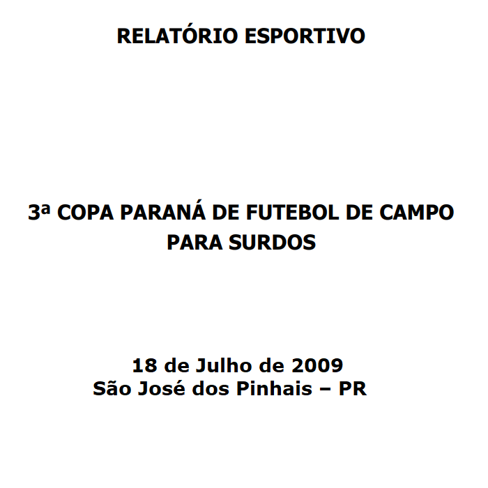 Copa Parana Futebol de Campo 2009